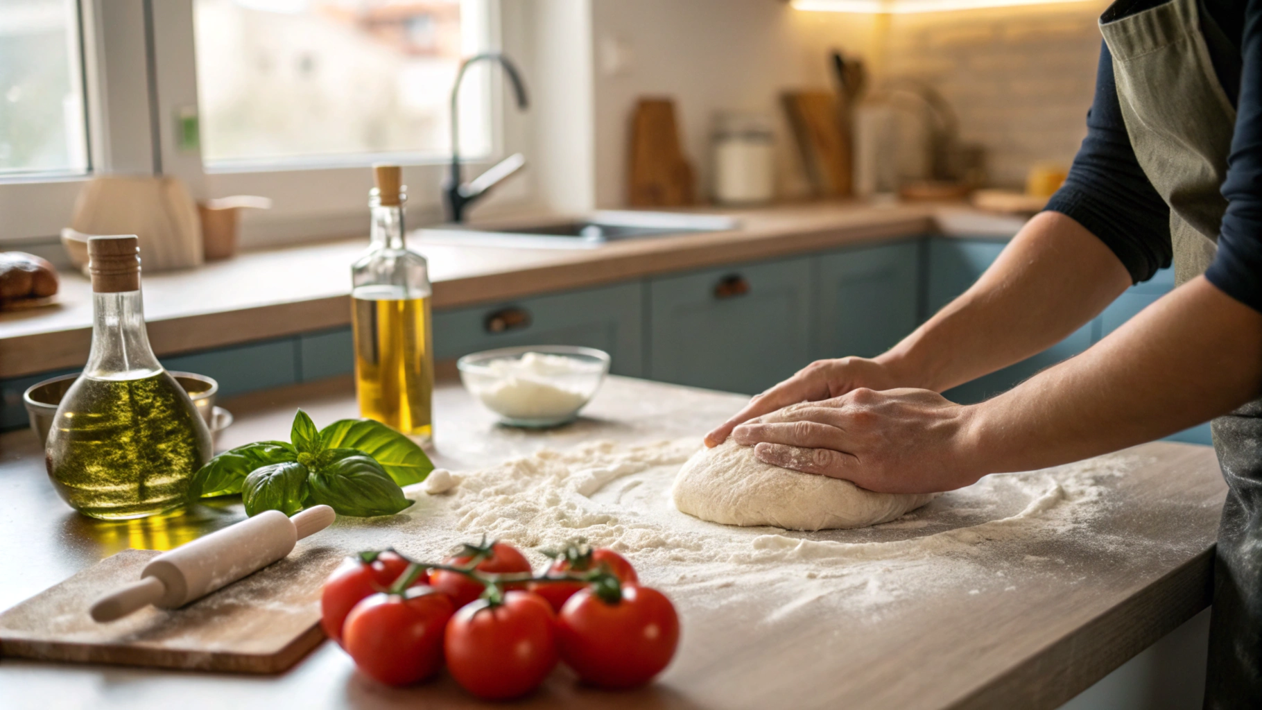 pizza casera con sabor a horno de leña